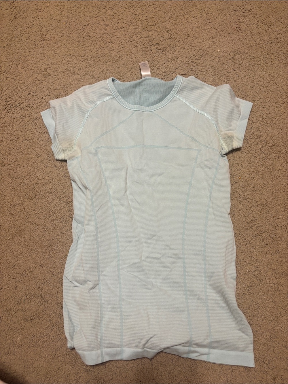 Ivivva Light Blue Seamless Short Sleeve Active Top size 14.